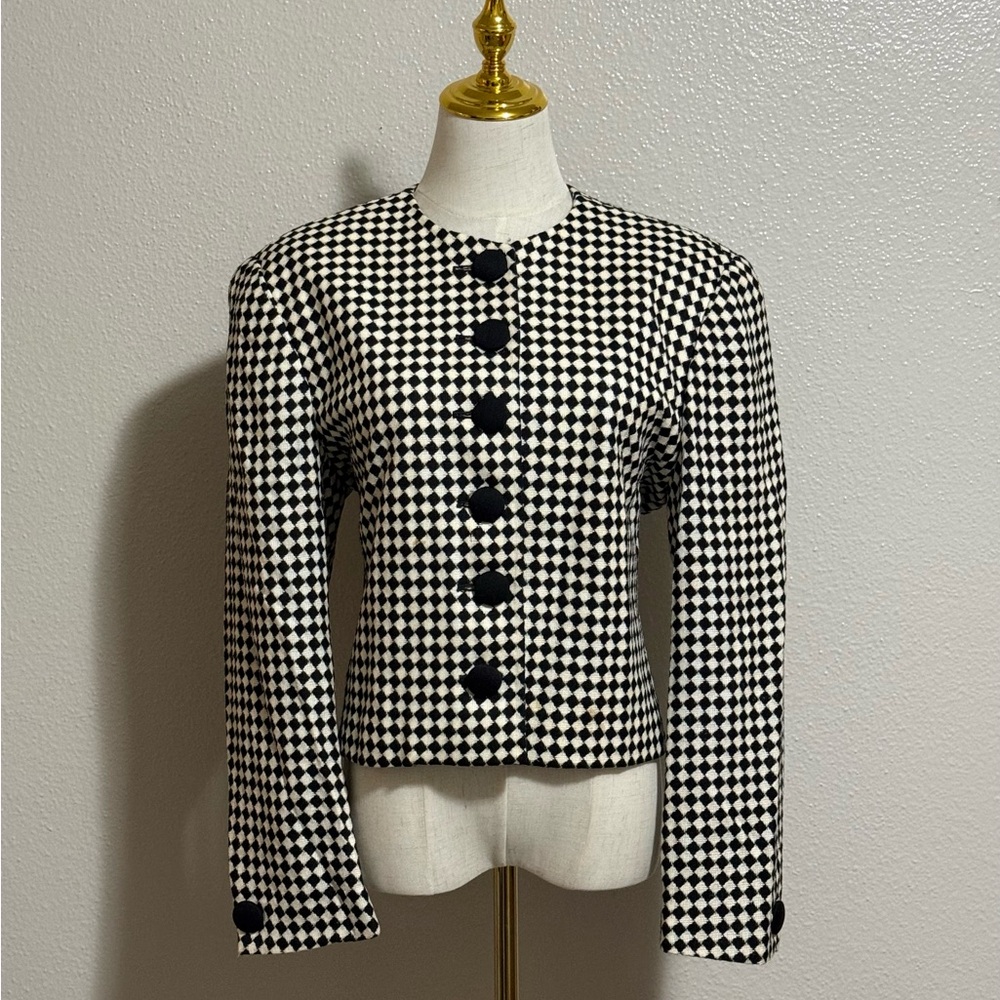 Vintage Evan Picone Blazer Women’s Size 12 Button Front Tailored Made in USA